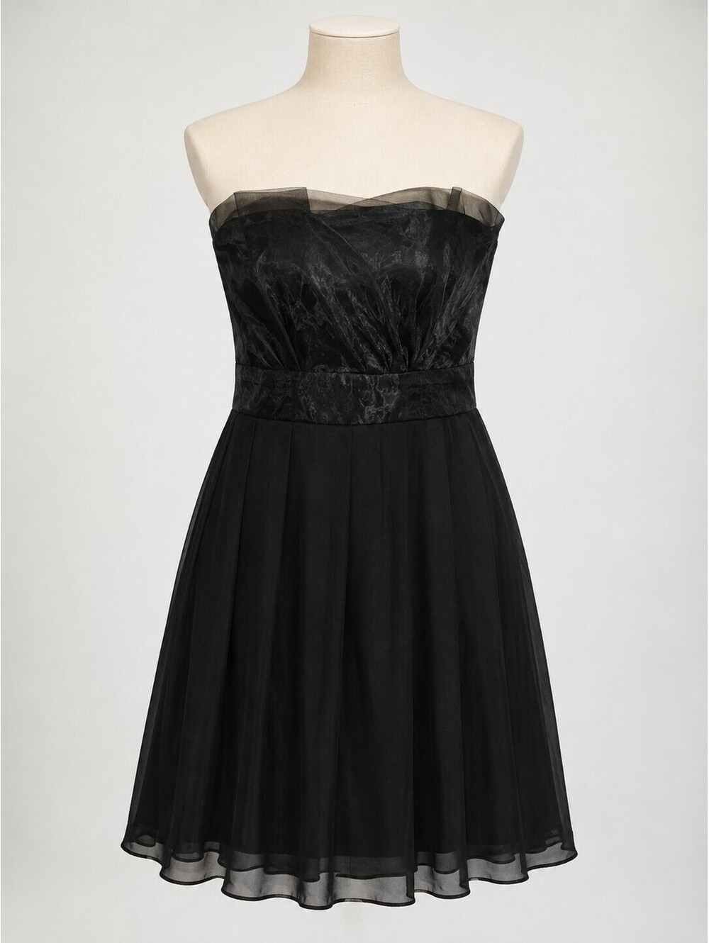 White House Black Market Size 8 Strapless Black Strapless Chiffon Party Formal - Picture 1 of 6